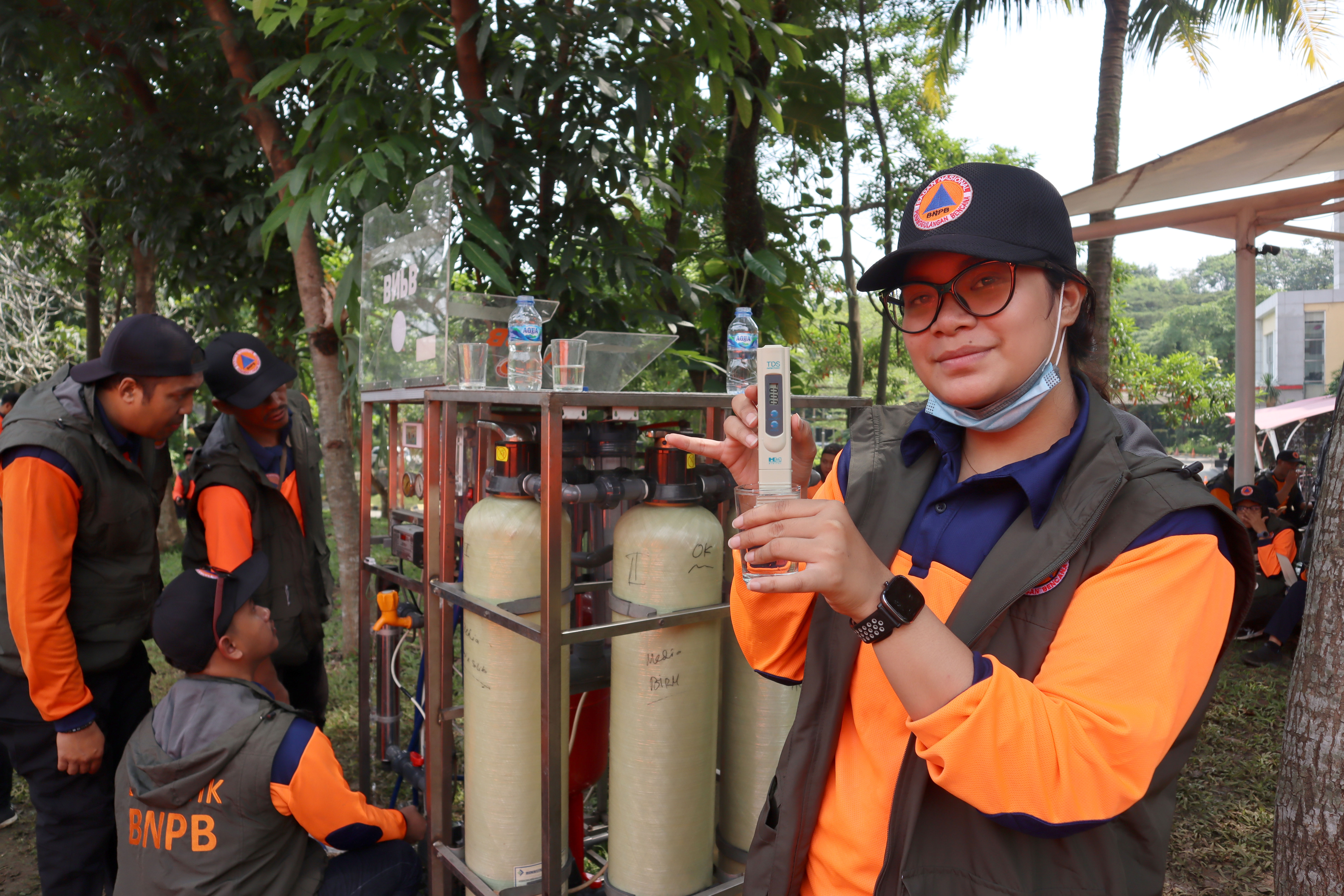 Para peserta terdiri dari 17 perwakilan BPBD Provinsi yang menerima materi dan praktek penggunaan Water Treatment Portable (WTP) (7/6).